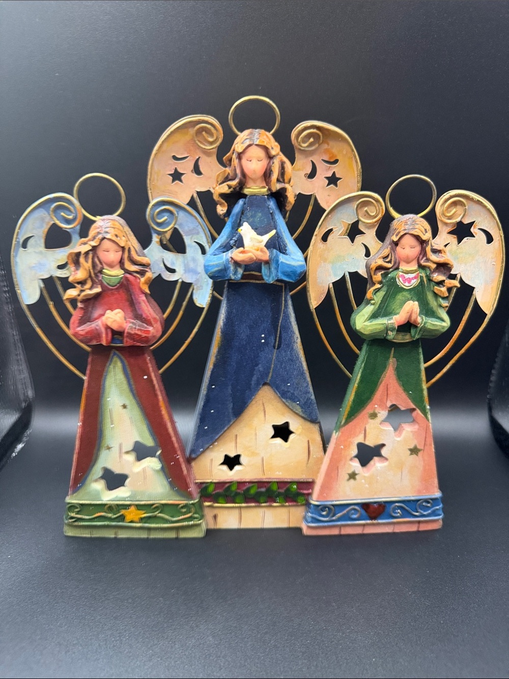 Vintage Angel Sankyo Music Box Decor- RARE- Musical Christmas Angels